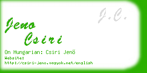 jeno csiri business card