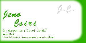 jeno csiri business card